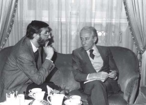 Roma 1989, Francesco Guadagnuolo a colloquio con il Gallerista newyorkese Leo Castelli